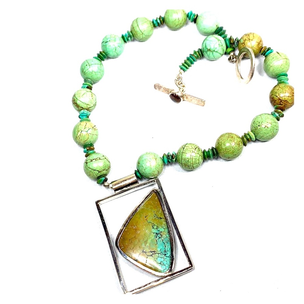 Vtg turquoise .925 necklace
